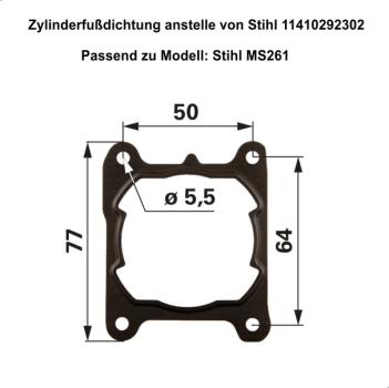 Zylinderfußdichtung für Stihl MS261