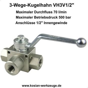 3-​Wege-Kugelhahn VH3V1/2"