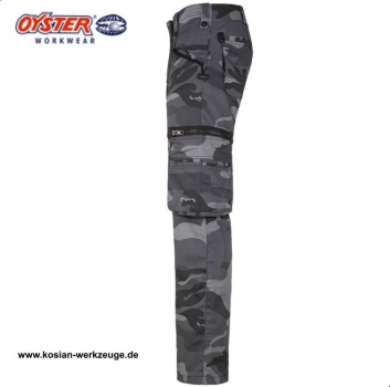 Oyster Zunfthose "Max" Camouflage ohne Schlag, camo grau