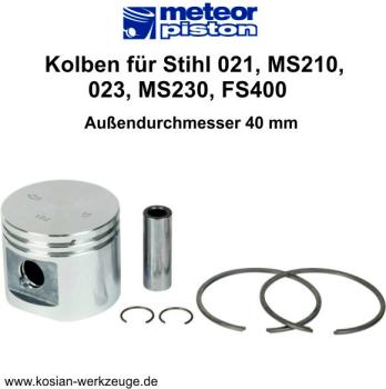 Meteor Kolben für Stihl 021, MS210, 023, MS230, FS400