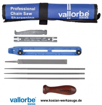 Vallorbe Schärfkit Pro in robuster Rolltasche Feilen-Ø 4,5 mm