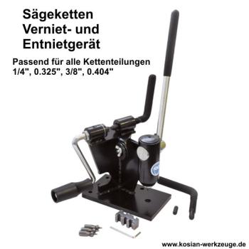 Sägeketten Verniet-​ und Entnietgerät