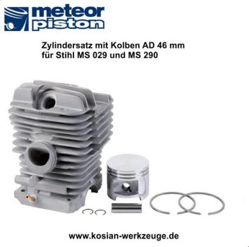 Meteor Zylindersatz mit Kolben für Stihl MS 290 und 029