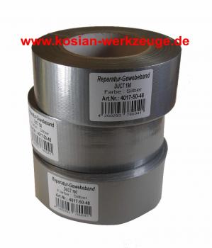 Reparatur Gewebeband 48mm x 50m, Silber, Premium Duct-Tape DUCT-190 Klebeband