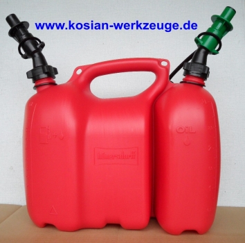 Doppelkanister Kombi-Kanister 3+1,5 Liter Hünerdorff Forstkanister Benzin/ Öl