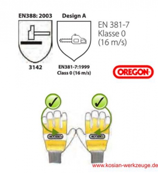 Oregon Schnittschutzhandschuh, Forsthandschuhe mit beidseitigem Schnittschutz