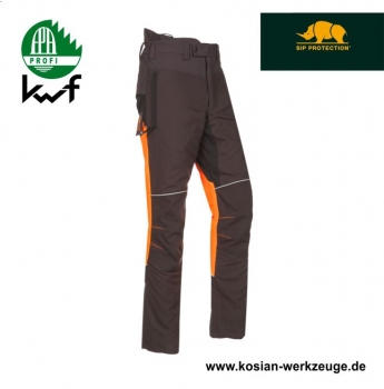 SIP Schnittschutzhose Samourai grau-leuchtorange-schwarz