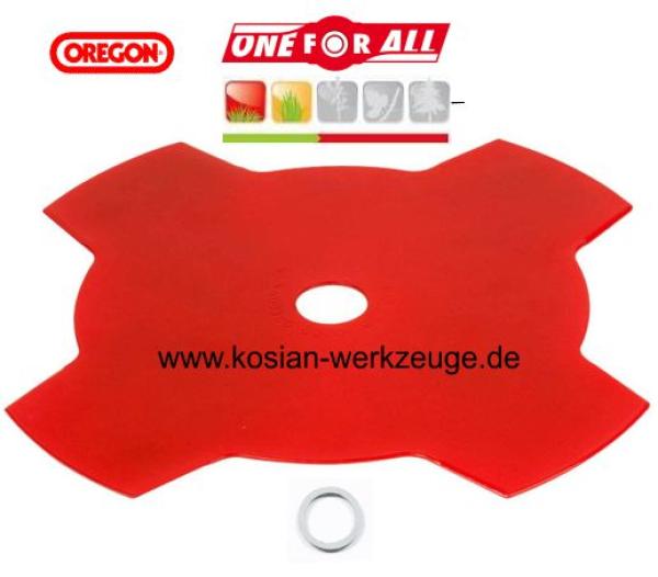 Oregon 4-Zahn Freischneidemesser 1,4mm x 230mm: 25,4mm und 20mm Aufnahme