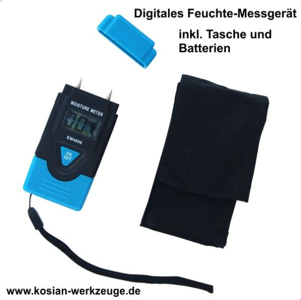 Holzfeuchtemessgerät, Feuchtigkeitsmessgerät für Holz und Baustoffe, 6-42%