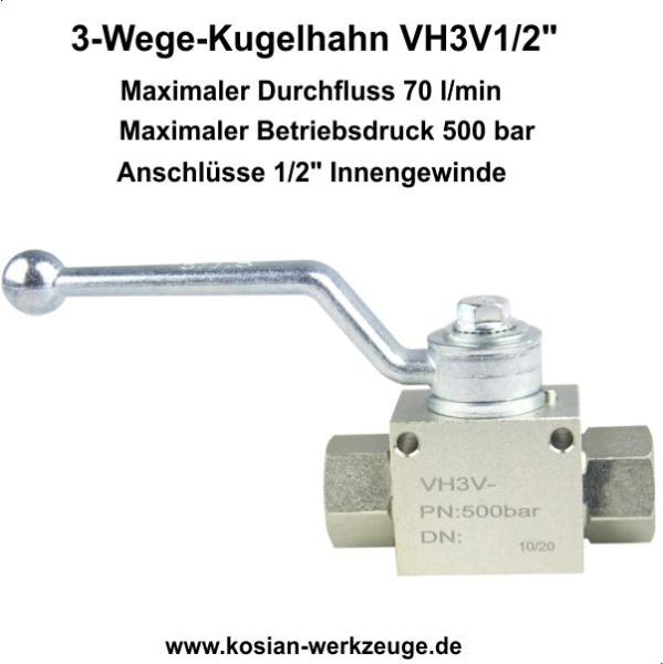 3-​Wege-Kugelhahn VH3V1/2"