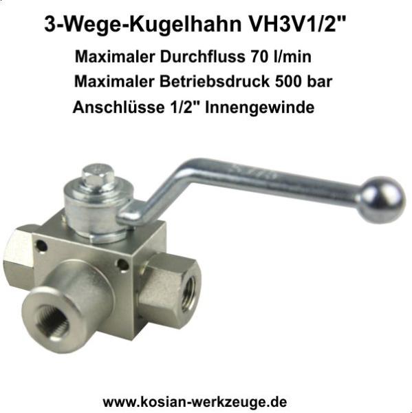 3-​Wege-Kugelhahn VH3V1/2"
