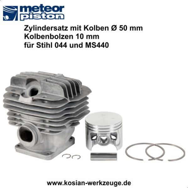 Meteor Zylindersatz mit Kolben für Stihl MS 440 und 044 Kolbenbolzen 10 mm