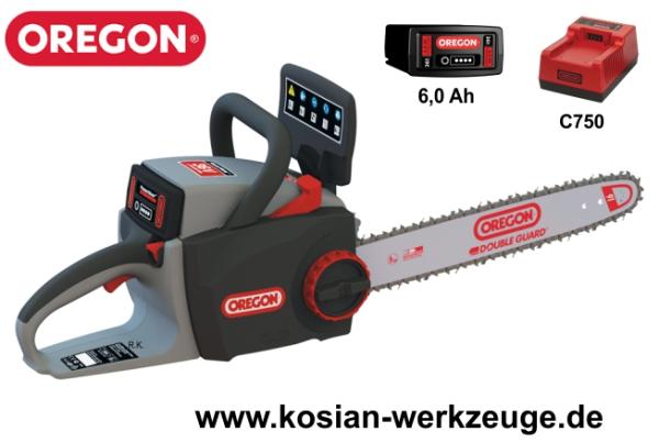 OREGON PowerNow Akku-Kettensäge CS 300 36V / 6,0 Ah mit integrierter Schärfvorrichtung